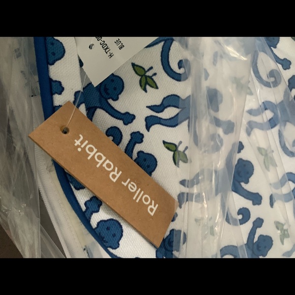 🌟NWT🌟 ROLLER RABBIT blue monkey pillow  26 X 26 - Picture 10 of 10